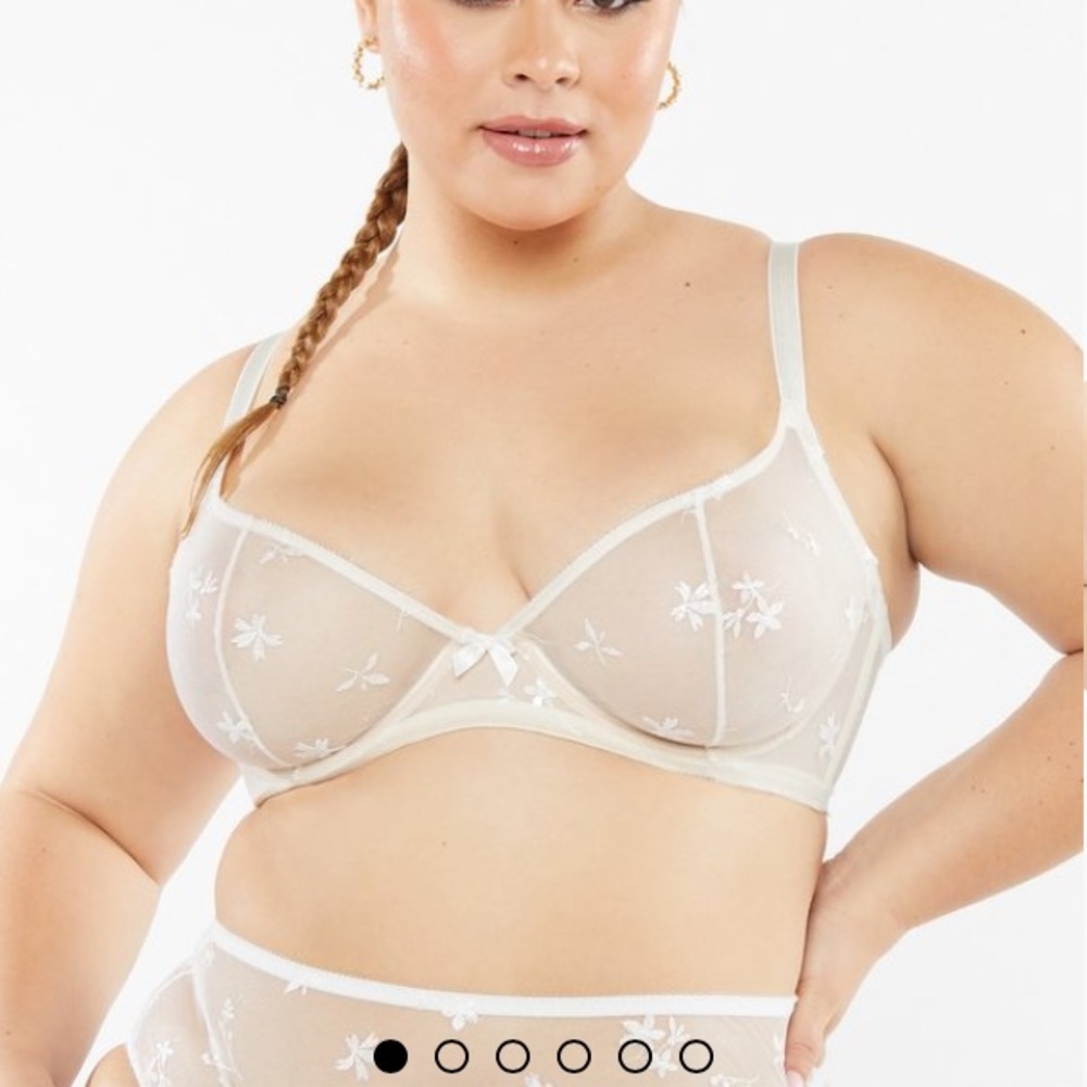 42D unlined, cream, sheer, Savage X Fenty